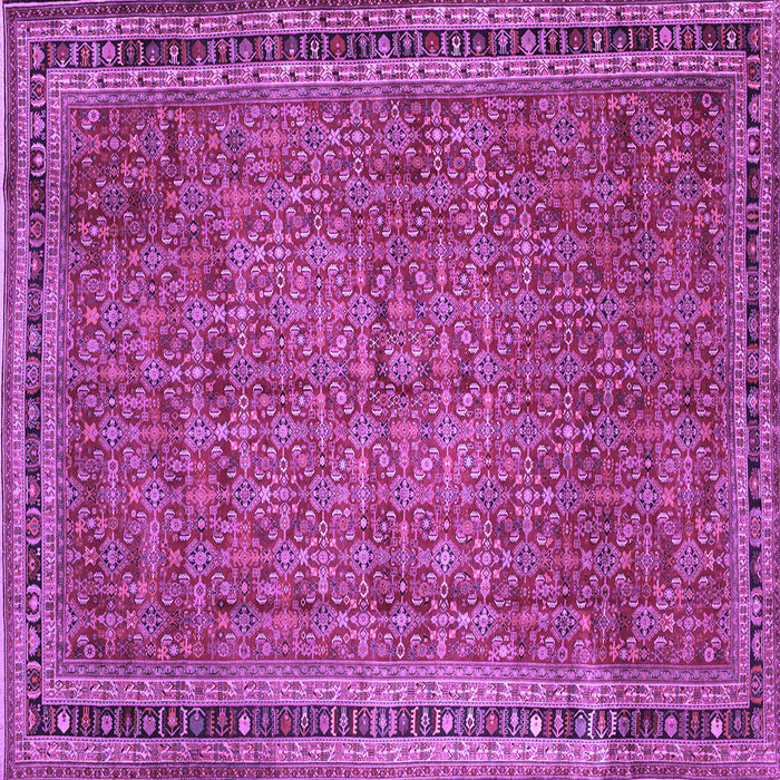 Square Machine Washable Persian Purple Traditional Area Rugs, wshtr11pur