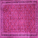 Square Machine Washable Persian Pink Traditional Rug, wshtr11pnk