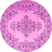 Round Medallion Pink Traditional Rug, tr1200pnk