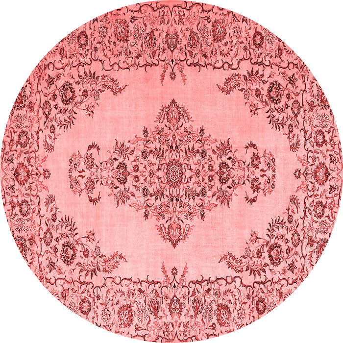 Machine Washable Medallion Red Traditional Rug, wshtr1200red