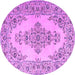 Round Medallion Purple Traditional Rug, tr1200pur