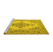 Sideview of Machine Washable Medallion Yellow Traditional Rug, wshtr1200yw