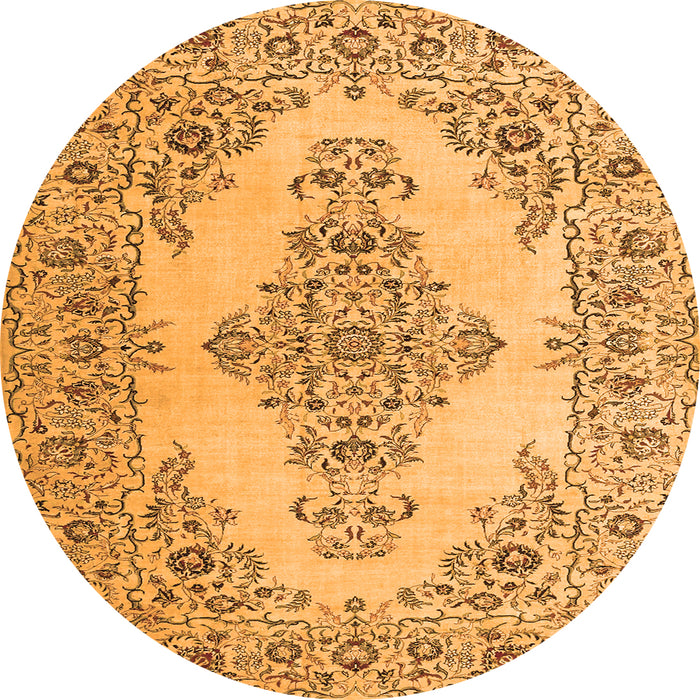 Square Medallion Orange Traditional Rug, tr1200org