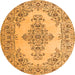 Square Medallion Orange Traditional Rug, tr1200org