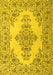 Machine Washable Medallion Yellow Traditional Rug, wshtr1200yw