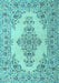 Medallion Light Blue Traditional Rug, tr1200lblu