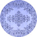 Round Medallion Blue Traditional Rug, tr1200blu