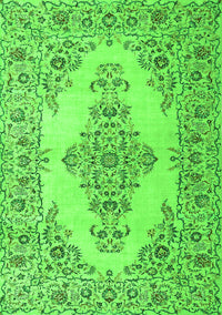 Medallion Green Traditional Rug, tr1200grn