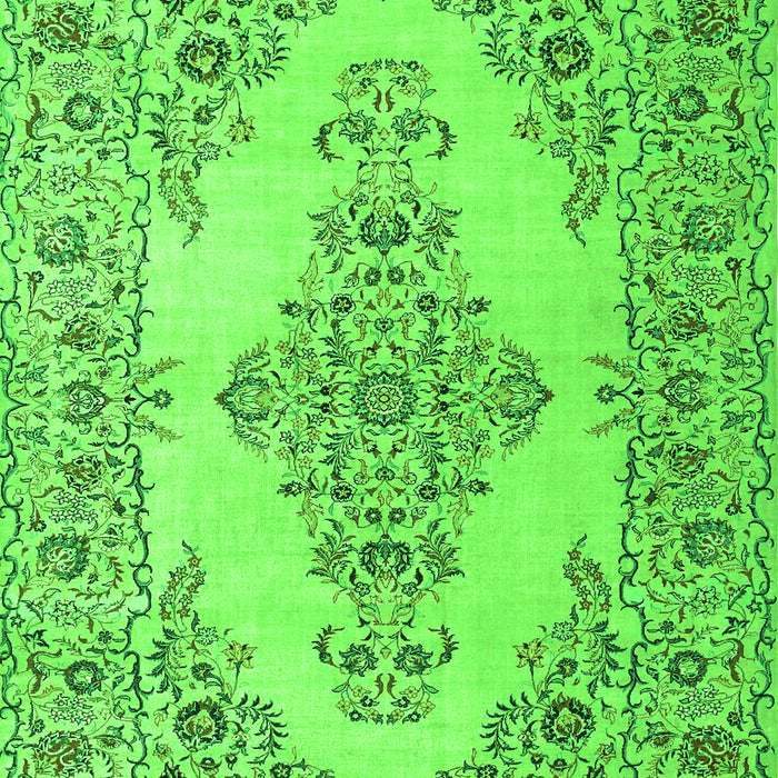 Medallion Green Traditional Rug, tr1200grn