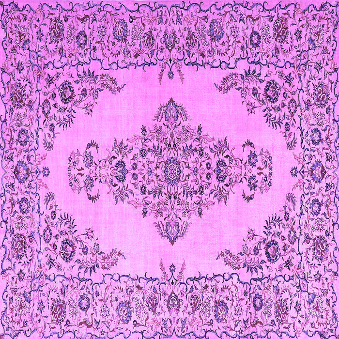 Square Medallion Purple Traditional Rug, tr1200pur