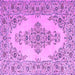 Square Medallion Purple Traditional Rug, tr1200pur