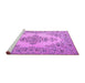 Sideview of Machine Washable Medallion Purple Traditional Area Rugs, wshtr1200pur