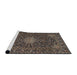 Sideview of Machine Washable Traditional Charcoal Black Rug, wshtr1201