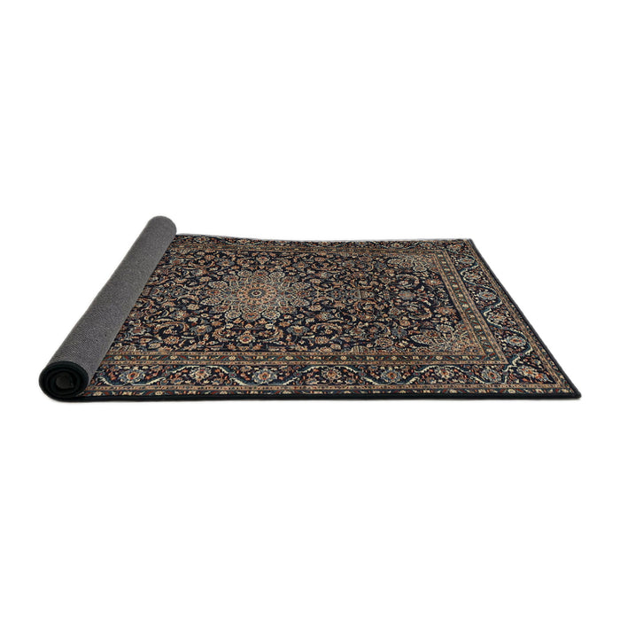 Sideview of Traditional Charcoal Black Persian Rug, tr1201