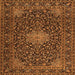 Round Machine Washable Persian Orange Traditional Area Rugs, wshtr1201org