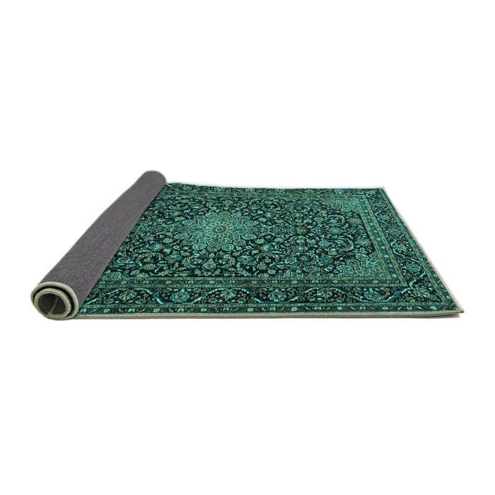 Sideview of Persian Turquoise Traditional Rug, tr1201turq