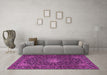 Machine Washable Persian Pink Traditional Rug in a Living Room, wshtr1201pnk