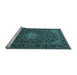 Sideview of Machine Washable Persian Light Blue Traditional Rug, wshtr1201lblu