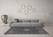 Machine Washable Persian Gray Traditional Rug in a Living Room,, wshtr1201gry