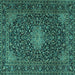 Square Persian Turquoise Traditional Rug, tr1201turq