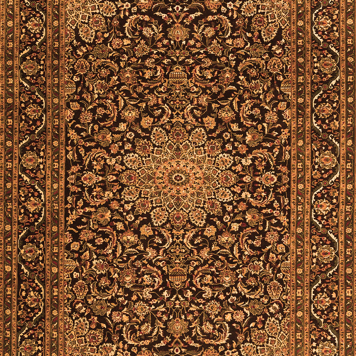 Serging Thickness of Machine Washable Persian Orange Traditional Area Rugs, wshtr1201org