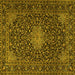 Square Machine Washable Persian Yellow Traditional Rug, wshtr1201yw