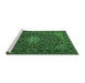 Sideview of Machine Washable Persian Emerald Green Traditional Area Rugs, wshtr1201emgrn