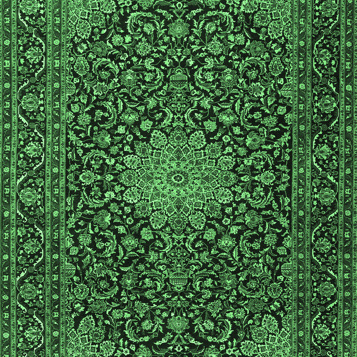 Machine Washable Persian Emerald Green Traditional Area Rugs, wshtr1201emgrn