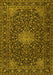 Machine Washable Persian Yellow Traditional Rug, wshtr1201yw