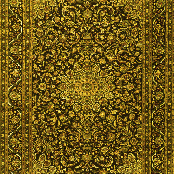 Machine Washable Persian Yellow Traditional Rug, wshtr1201yw