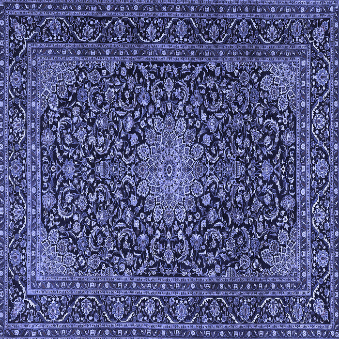 Square Machine Washable Persian Blue Traditional Rug, wshtr1201blu