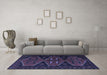 Machine Washable Persian Blue Traditional Rug in a Living Room, wshtr1202blu