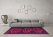 Machine Washable Persian Pink Traditional Rug in a Living Room, wshtr1202pnk