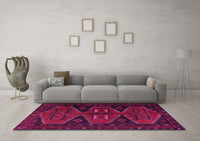 Machine Washable Persian Pink Traditional Rug, wshtr1202pnk