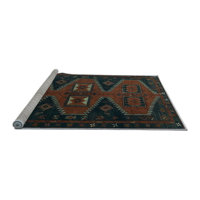 Sideview of Machine Washable Persian Light Blue Traditional Rug, wshtr1202lblu