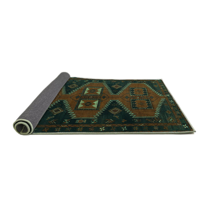 Sideview of Persian Turquoise Traditional Rug, tr1202turq