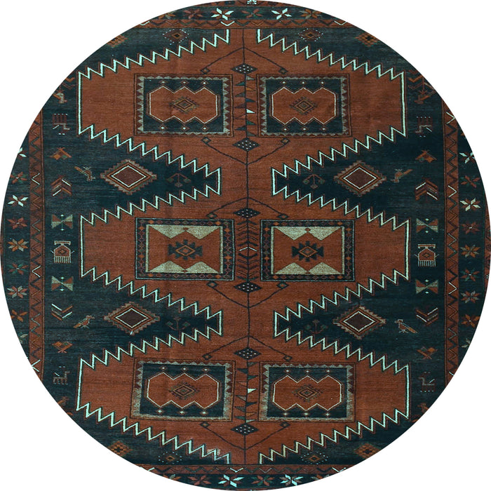 Round Persian Light Blue Traditional Rug, tr1202lblu