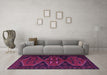 Machine Washable Persian Purple Traditional Area Rugs in a Living Room, wshtr1202pur