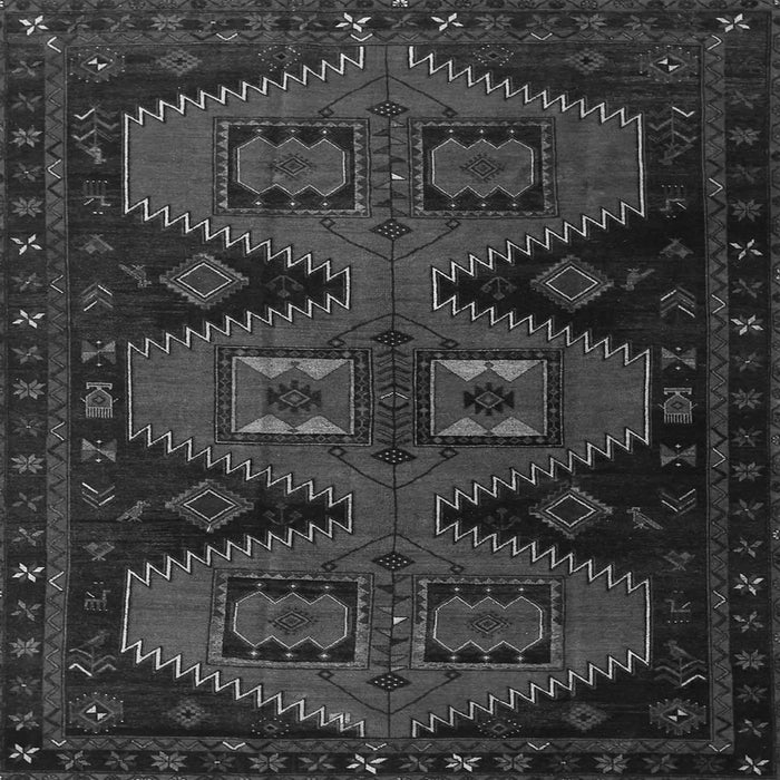 Round Machine Washable Persian Gray Traditional Rug, wshtr1202gry