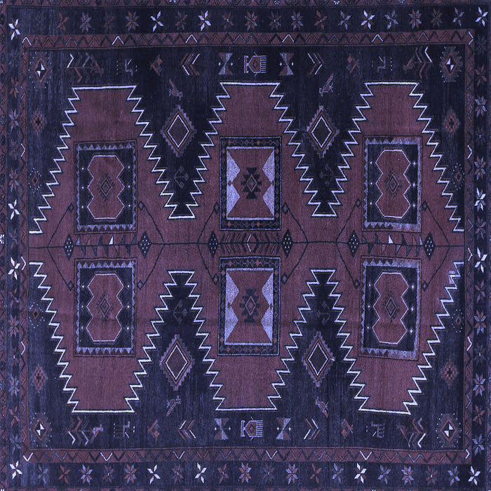 Square Persian Blue Traditional Rug, tr1202blu