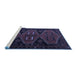 Sideview of Machine Washable Persian Blue Traditional Rug, wshtr1202blu