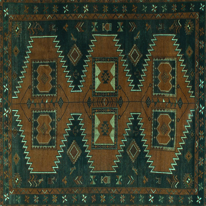 Square Persian Turquoise Traditional Rug, tr1202turq