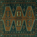 Square Persian Turquoise Traditional Rug, tr1202turq