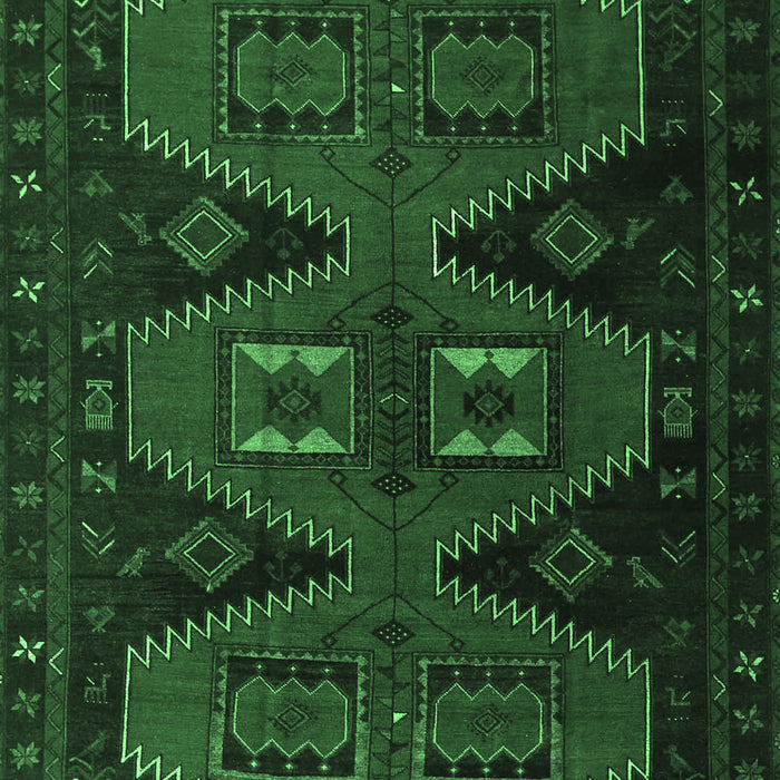 Machine Washable Persian Emerald Green Traditional Area Rugs, wshtr1202emgrn