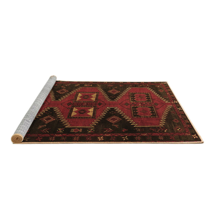 Sideview of Machine Washable Persian Brown Traditional Rug, wshtr1202brn