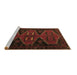 Sideview of Machine Washable Persian Brown Traditional Rug, wshtr1202brn