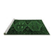 Sideview of Machine Washable Persian Emerald Green Traditional Area Rugs, wshtr1202emgrn