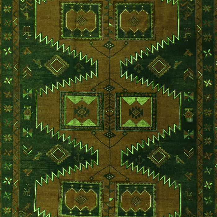 Serging Thickness of Machine Washable Persian Green Traditional Area Rugs, wshtr1202grn