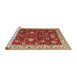 Sideview of Machine Washable Traditional Sand Brown Rug, wshtr1203