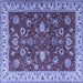 Square Persian Blue Traditional Rug, tr1203blu